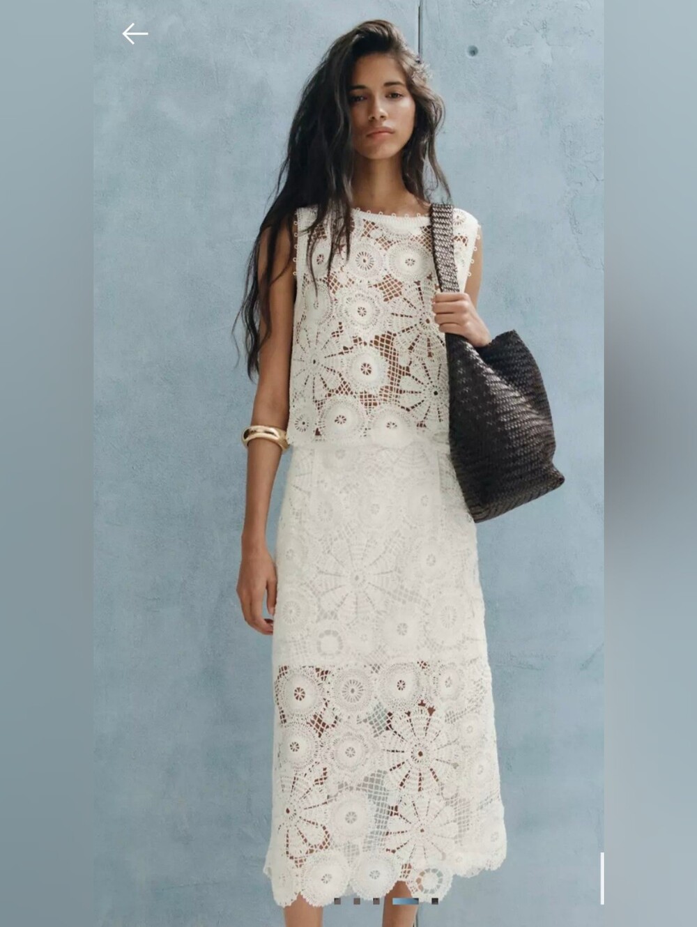 Boho Crochet Lace Set in White